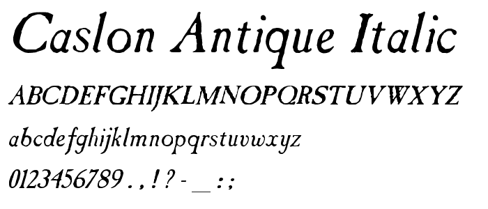 Caslon Antique Italic font